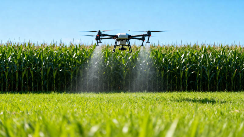 无人机喷洒农田图片