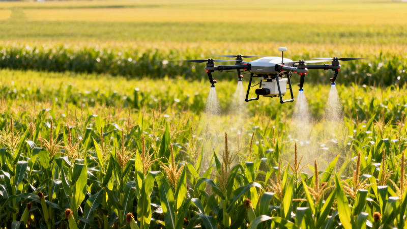 无人机喷洒农田图片