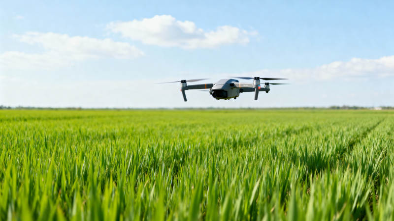 无人机飞越绿野图片