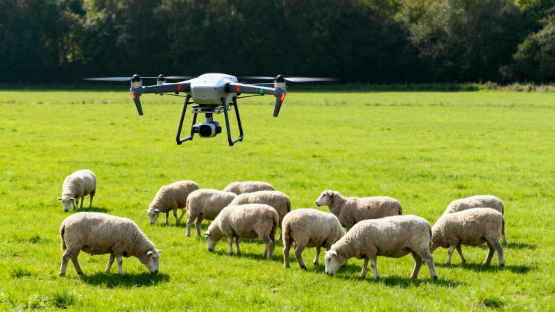 无人机牧羊场景图片