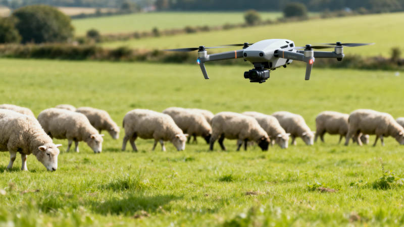 无人机牧羊场景图片