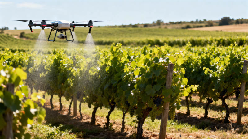 无人机喷洒葡萄园图片