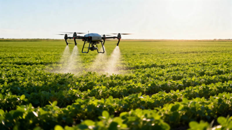 无人机喷洒农田图片