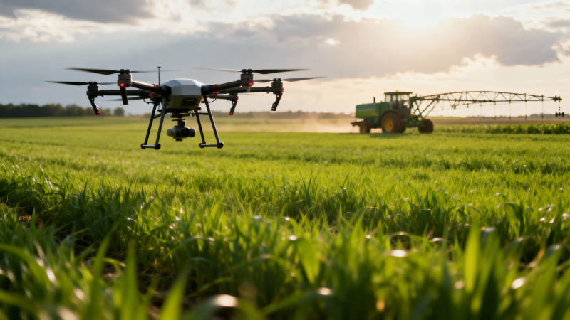 无人机农田作业图片