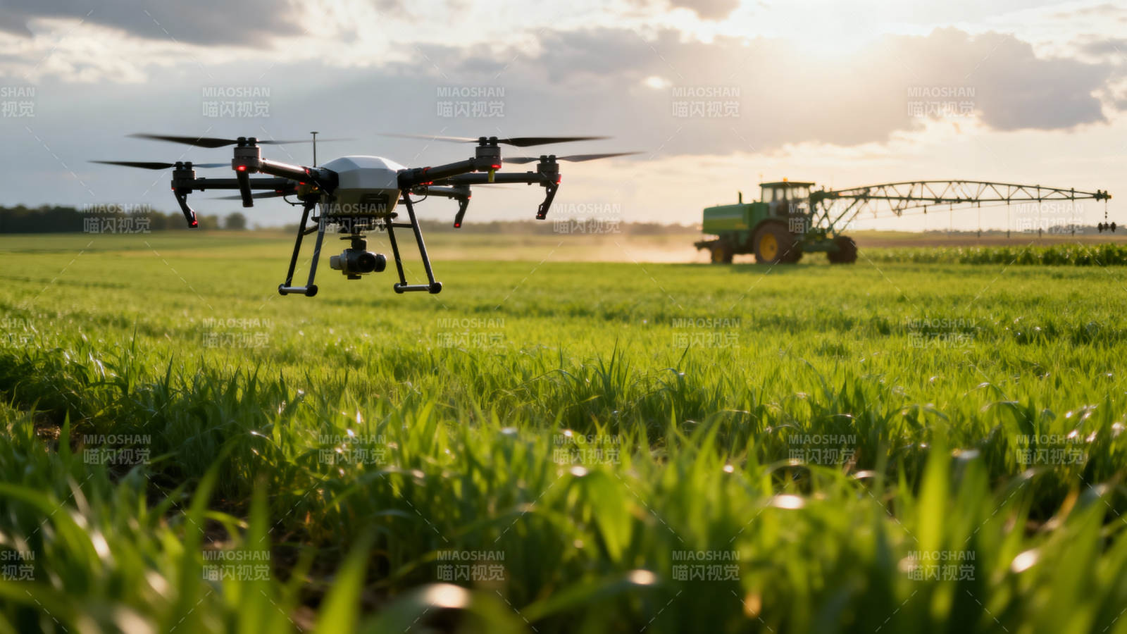 无人机农田作业图片