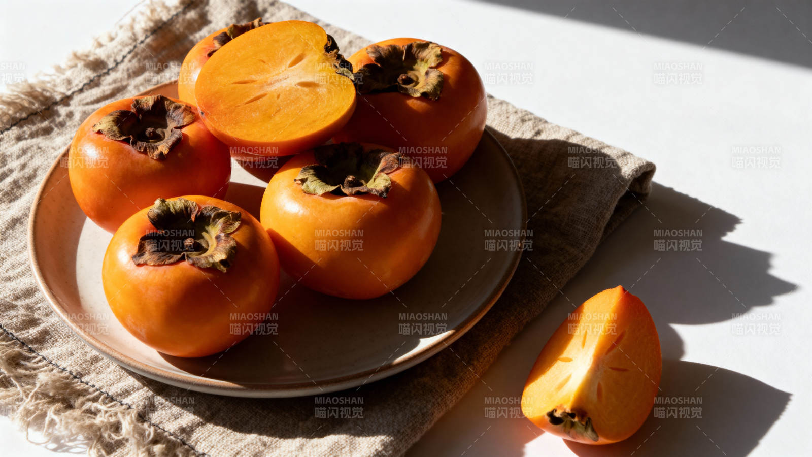 柿子静物图图片