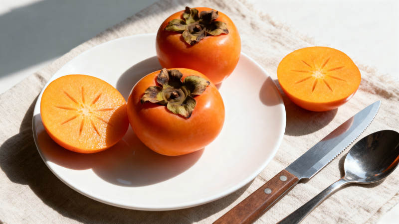 柿子切开摆盘图片