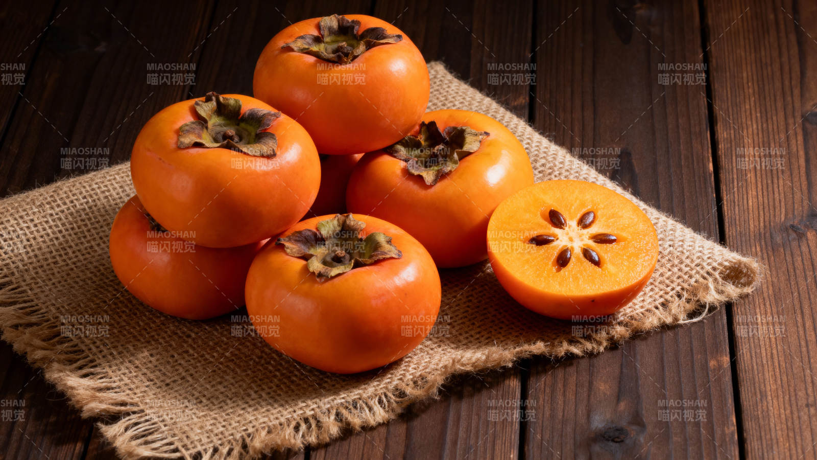 柿子静物图图片