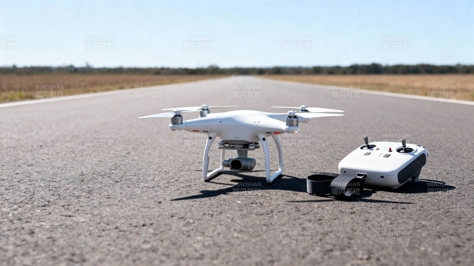 无人机静停跑道上图片