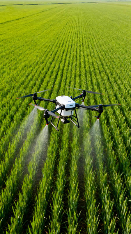 无人机喷洒农田图片