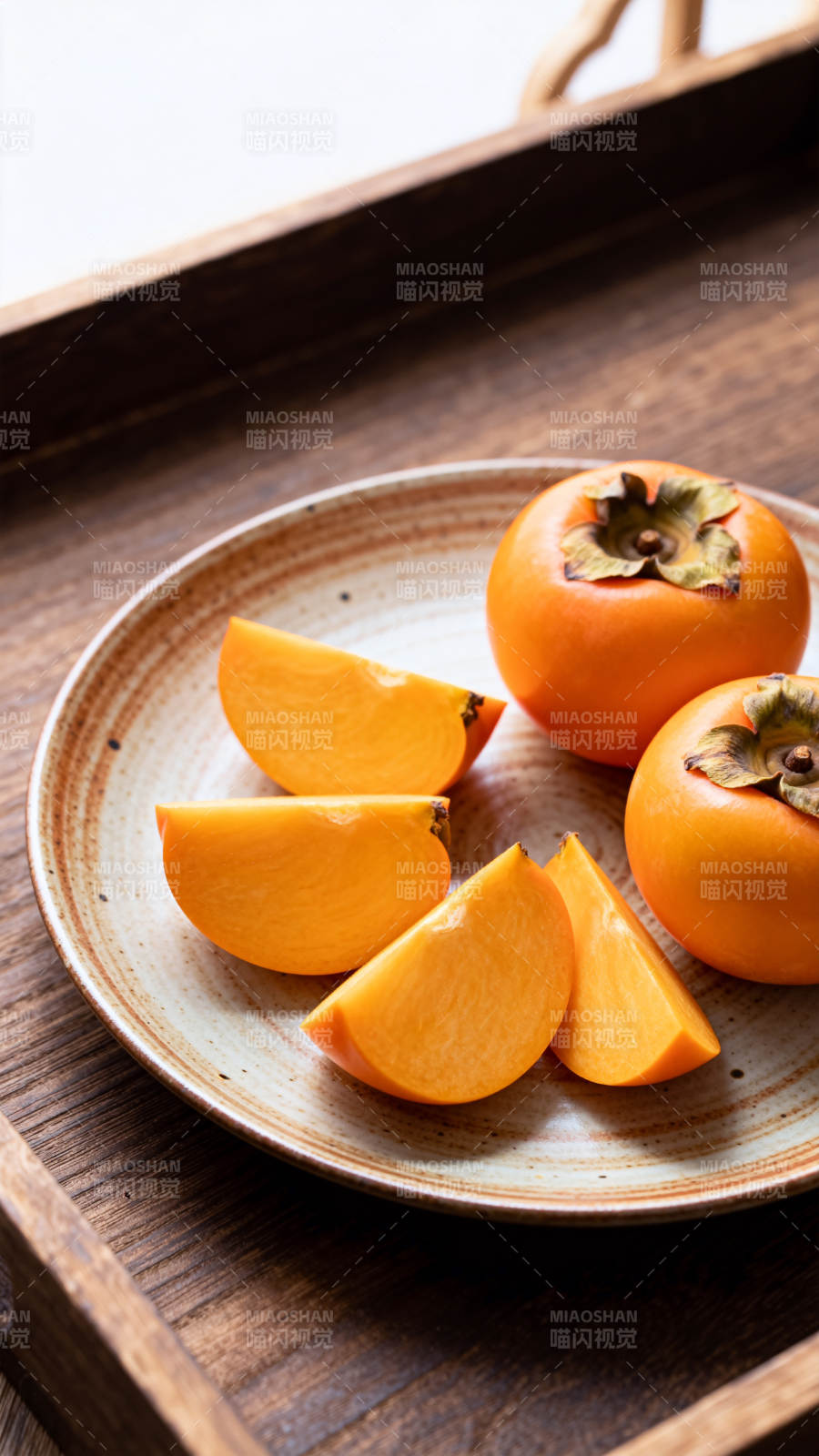 柿子切片摆盘图片