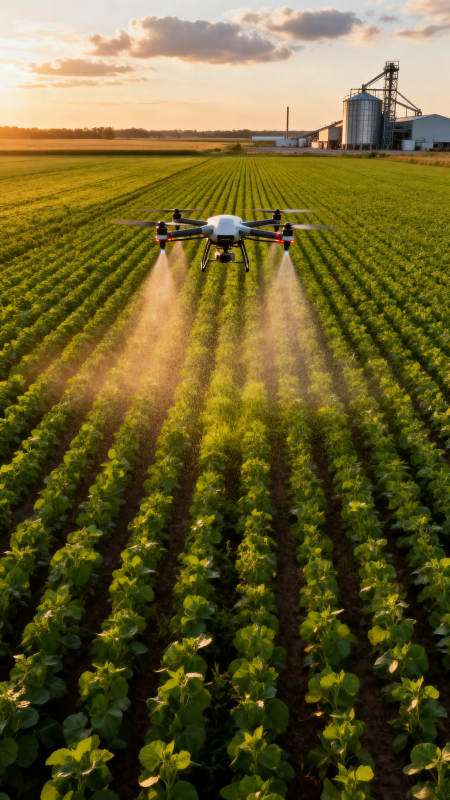 无人机喷洒农田图片