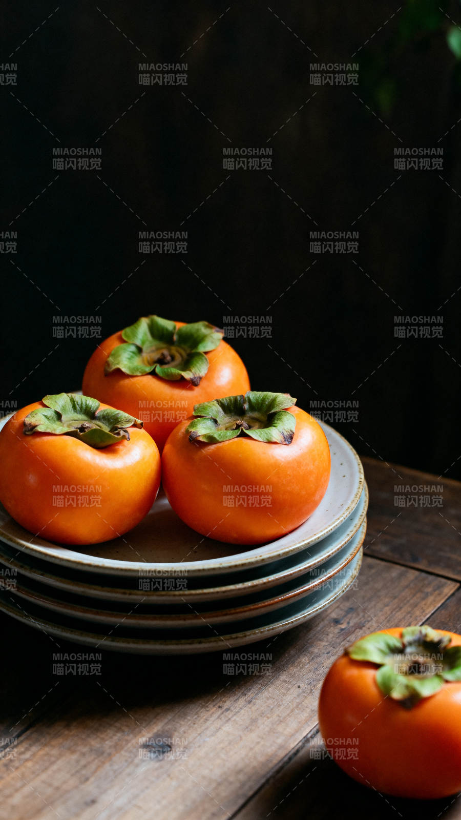 柿子静物图图片