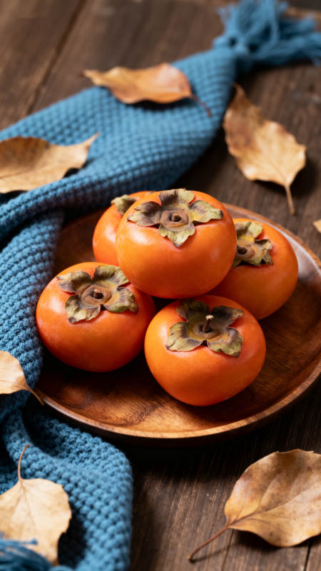 秋日柿子静物图片