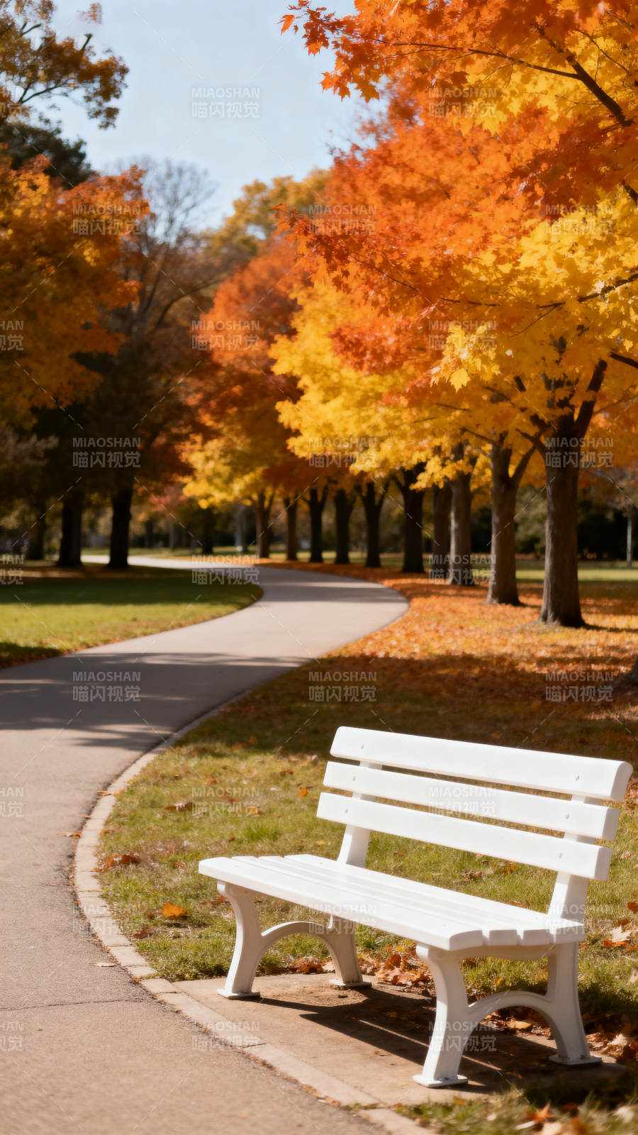 秋日公园长椅图片