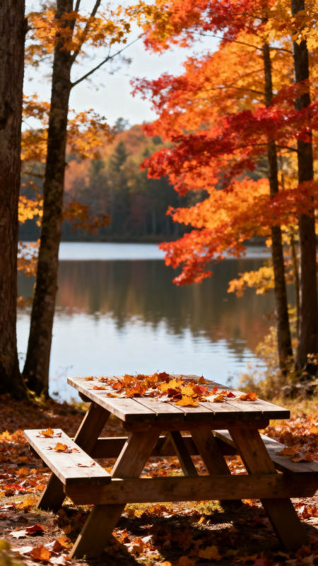 秋湖畔的静谧时光图片