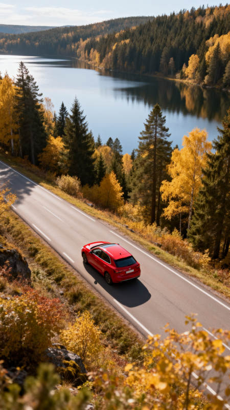 秋湖公路行图片