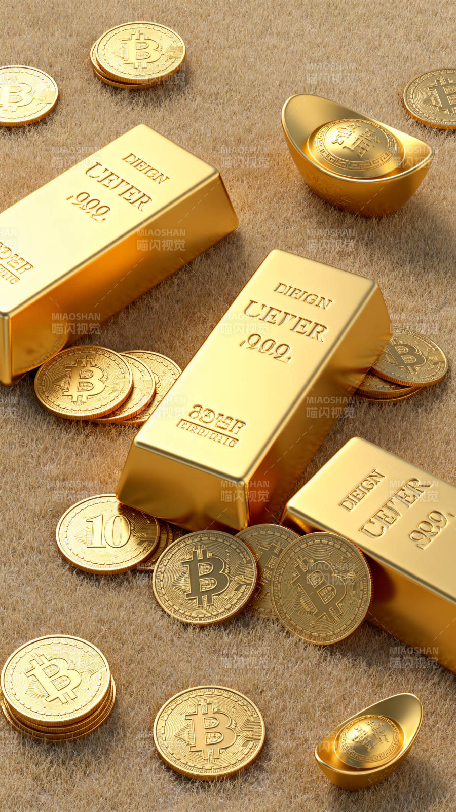 金条与比特币共存图片