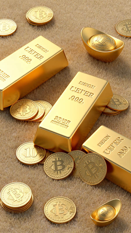 金条与比特币共存图片