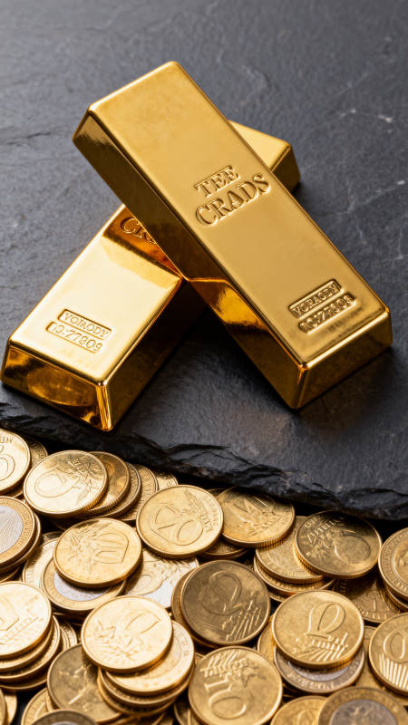 金条与金币堆叠图片