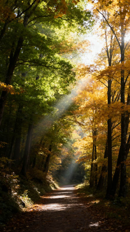 秋林光影小径图片