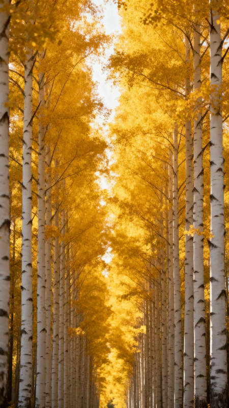 金秋白桦林图片