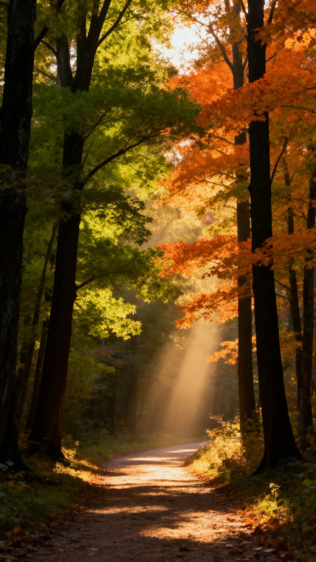 秋林光影小径图片