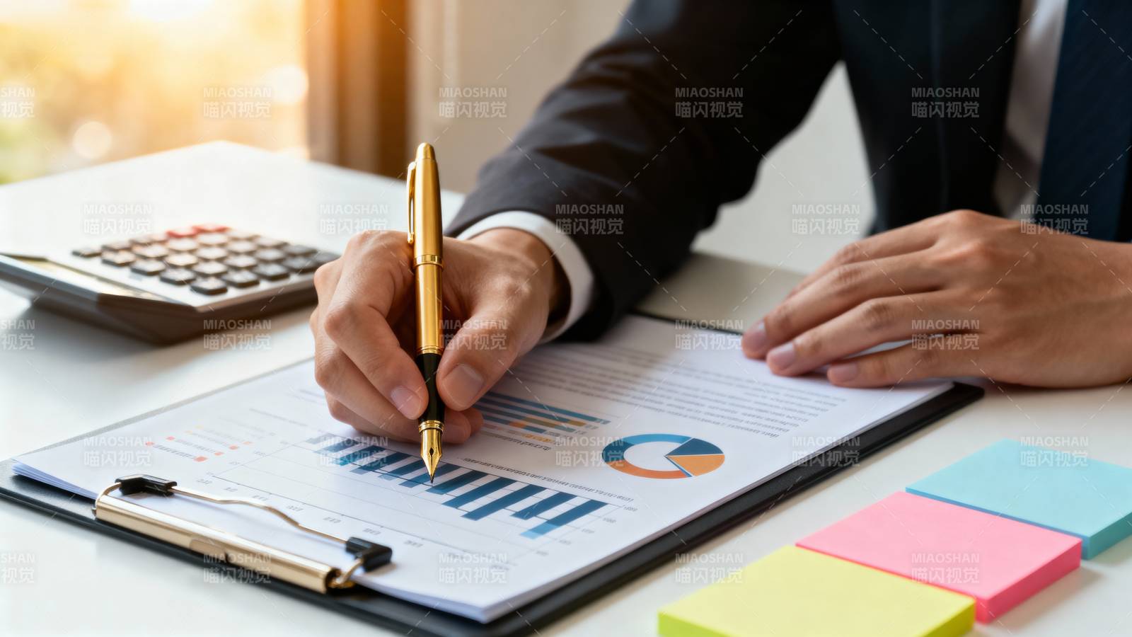 商务人士分析报表图片