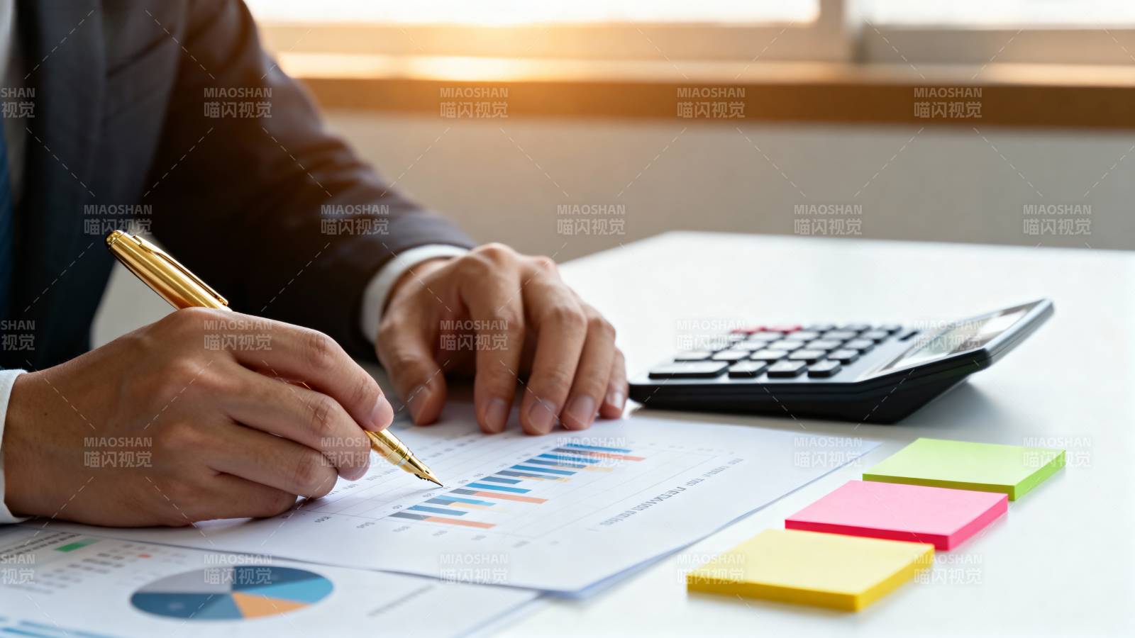 商务人士分析报表图片