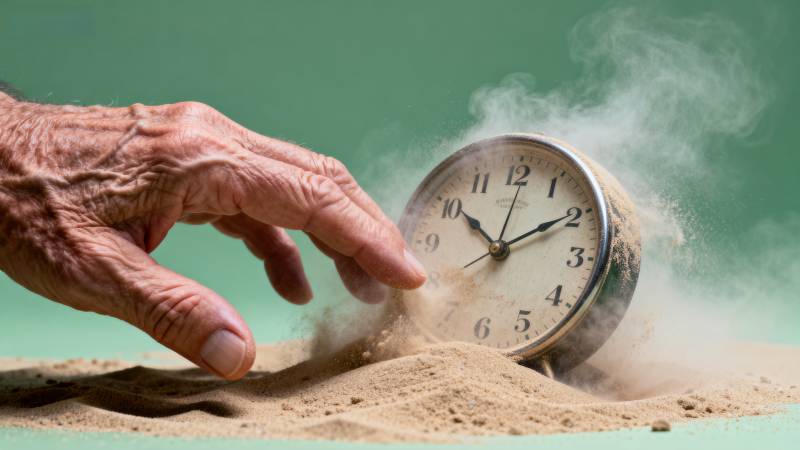 时光流逝 沙中钟表图片
