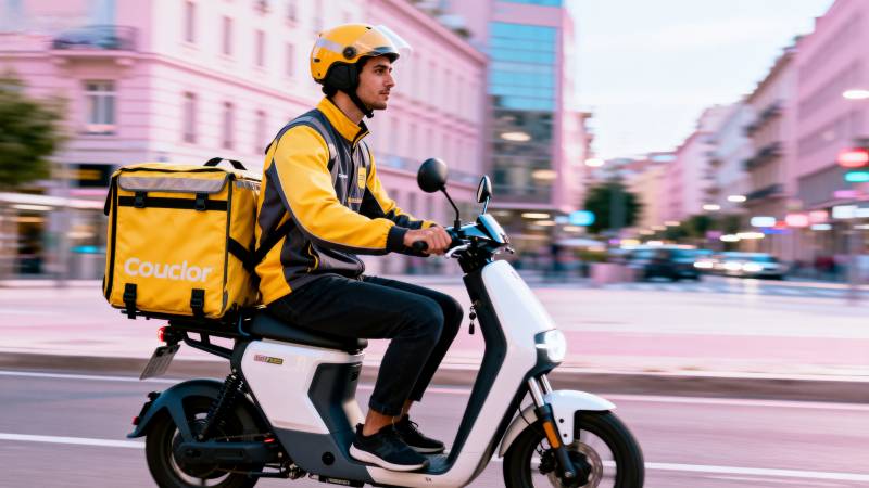 外卖骑手城市穿梭图片