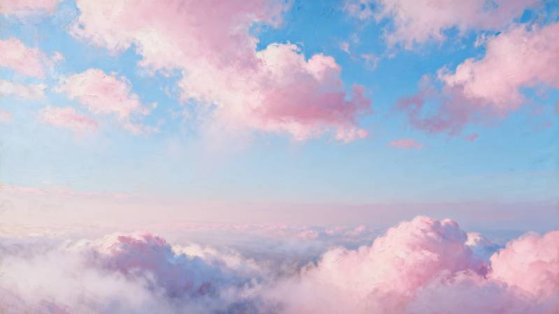 粉云映天际图片