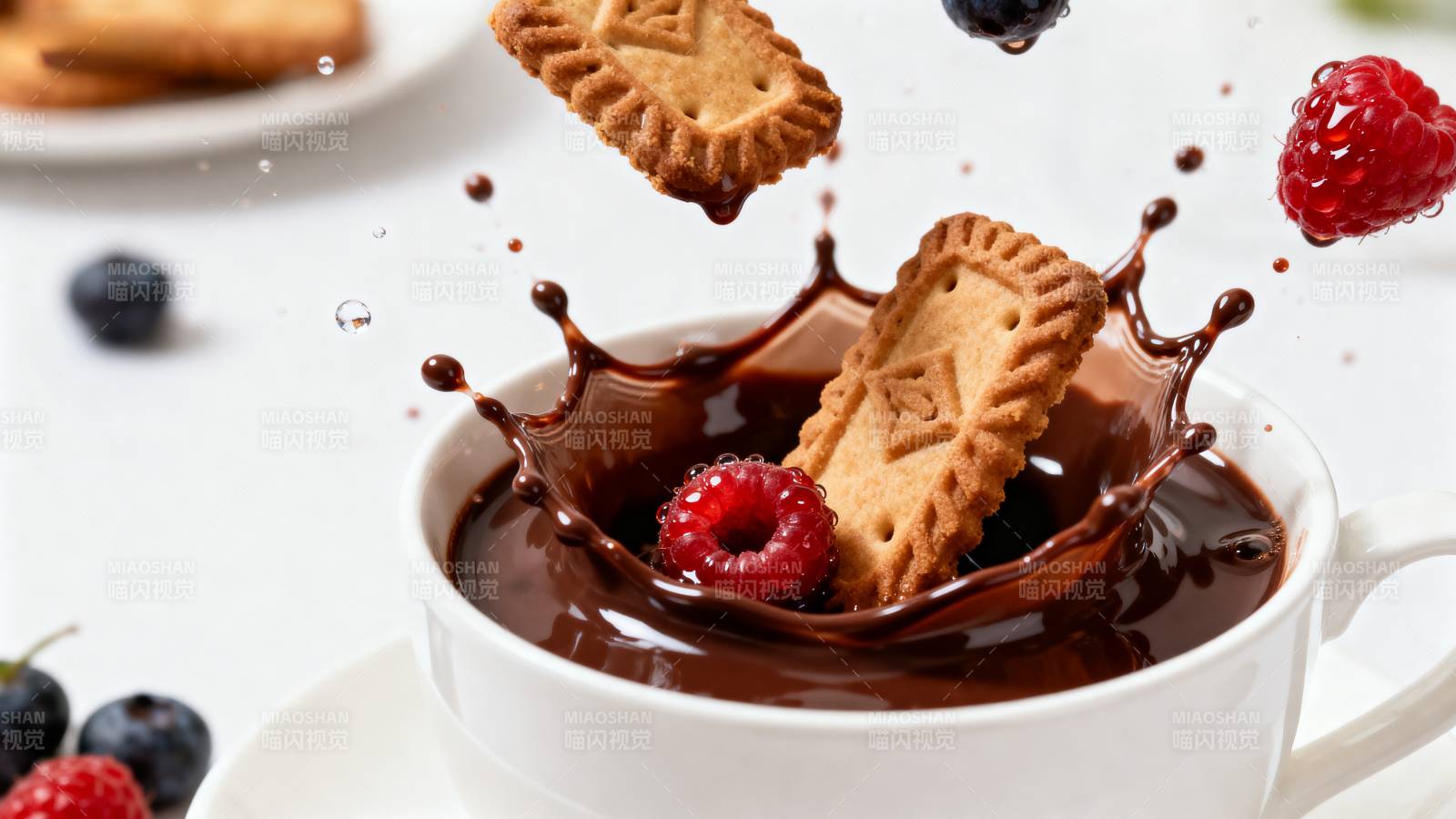 巧克力与饼干的碰撞图片