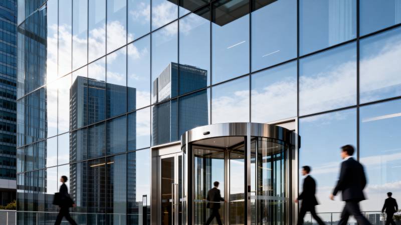 现代商务大楼入口图片