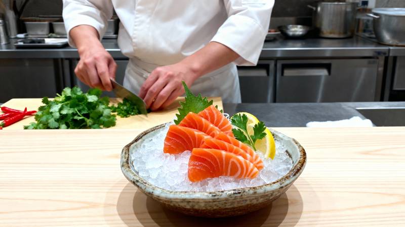 三文鱼刺身拼盘图片