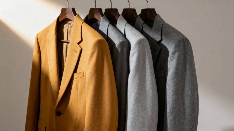 三色西装挂架展示图片