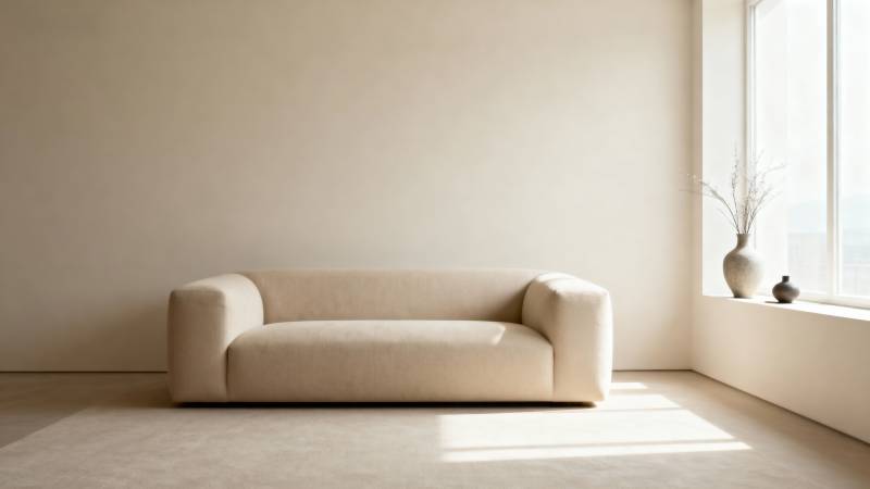 极简客厅沙发光影图片