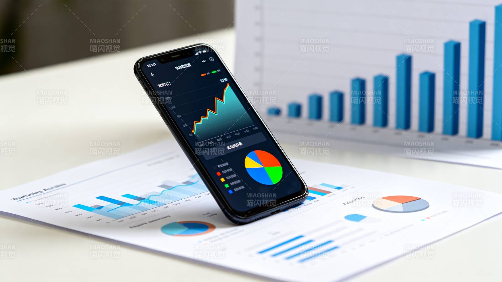 手机显示财务图表图片