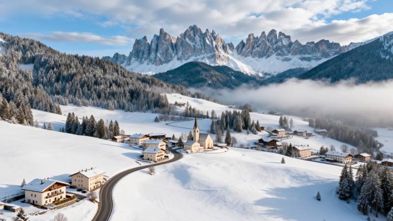 雪域小镇风光图片