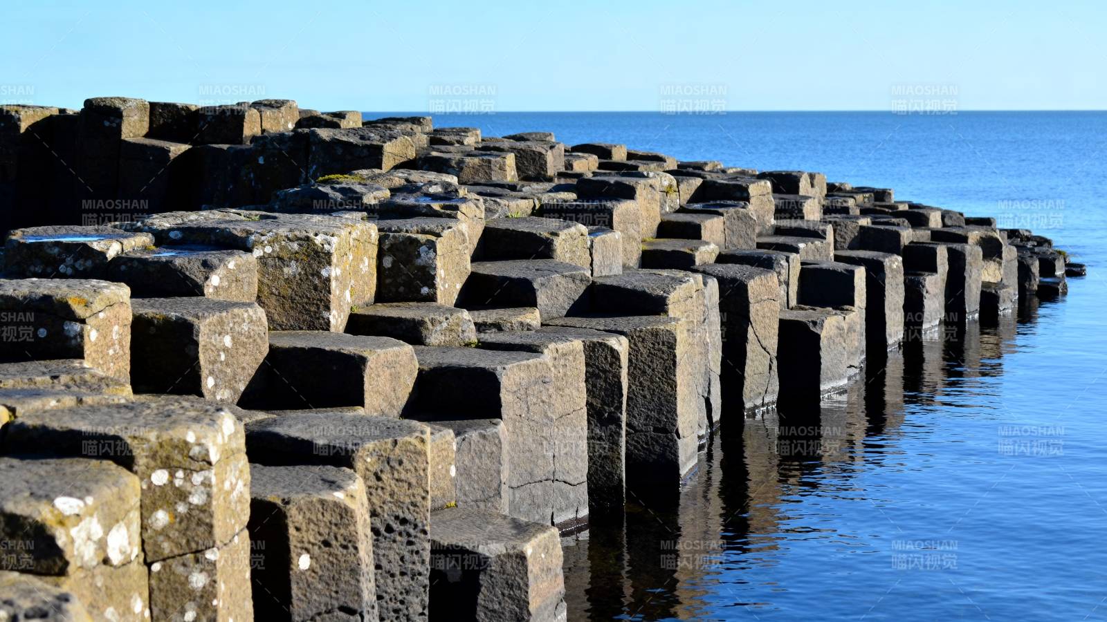 海堤石柱排列图片