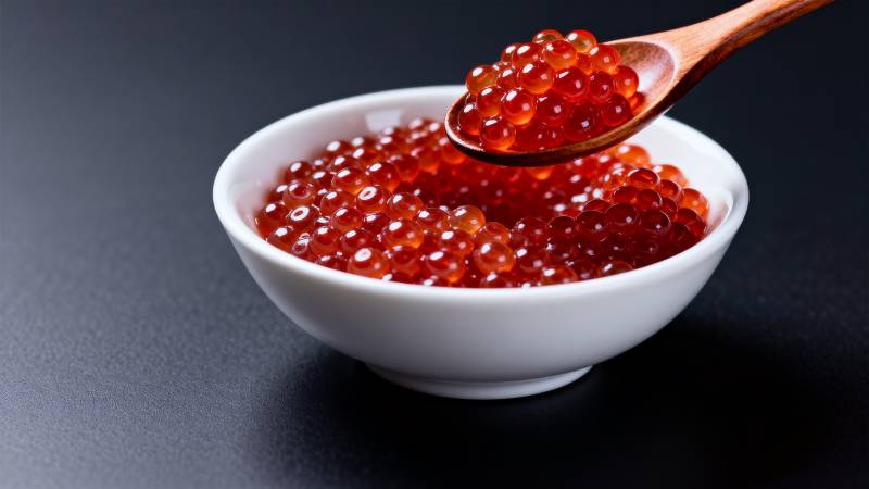 红鱼子酱特写图片