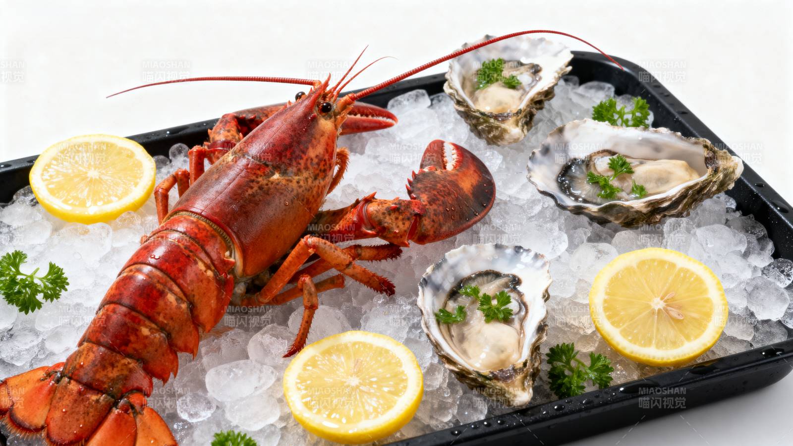 海鲜盛宴 龙虾与生蚝图片