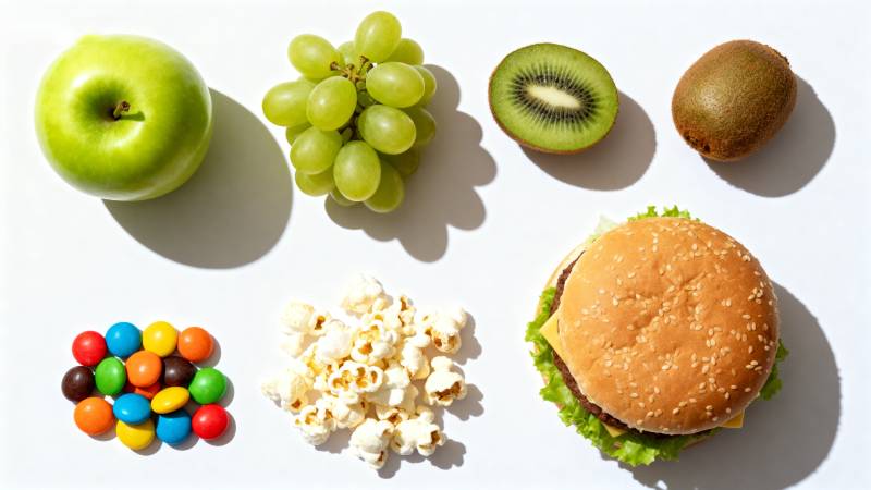 健康与美食对比图片