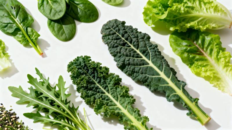 新鲜绿叶蔬菜拼盘图片