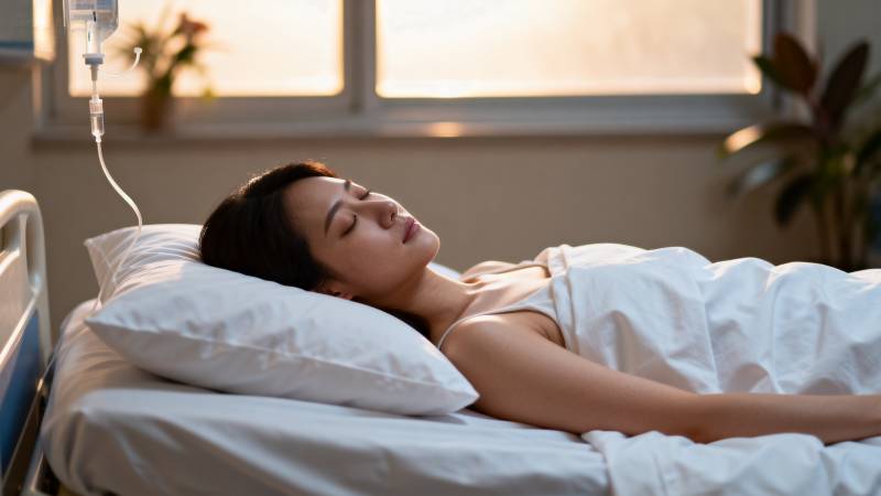 病床静卧 输液相伴图片