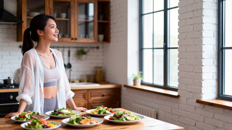厨房里的健康美食图片