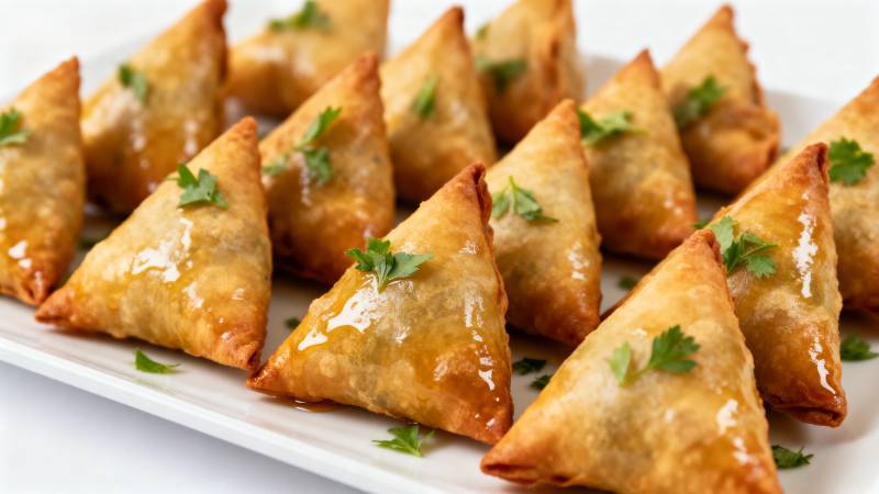 金黄酥脆三角酥图片