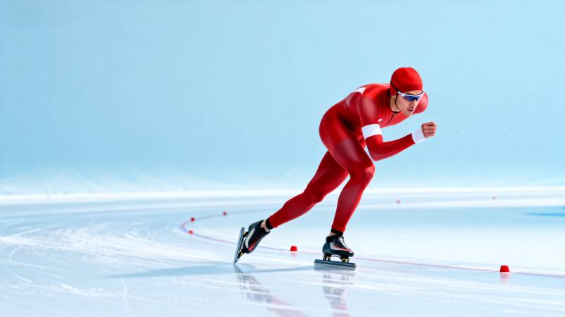 速滑运动员冲刺瞬间图片