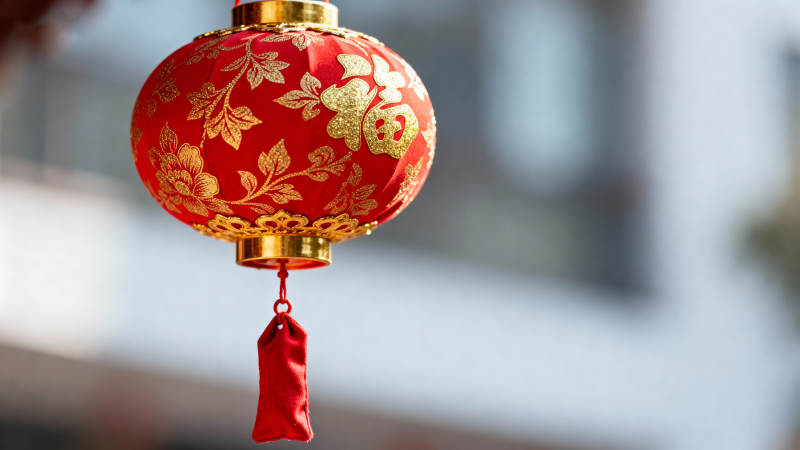 红灯笼迎新春图片