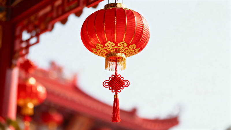 红灯笼迎新春图片